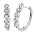 Genuine .50ct Diamond Hoop Earrings 14KT White Gold