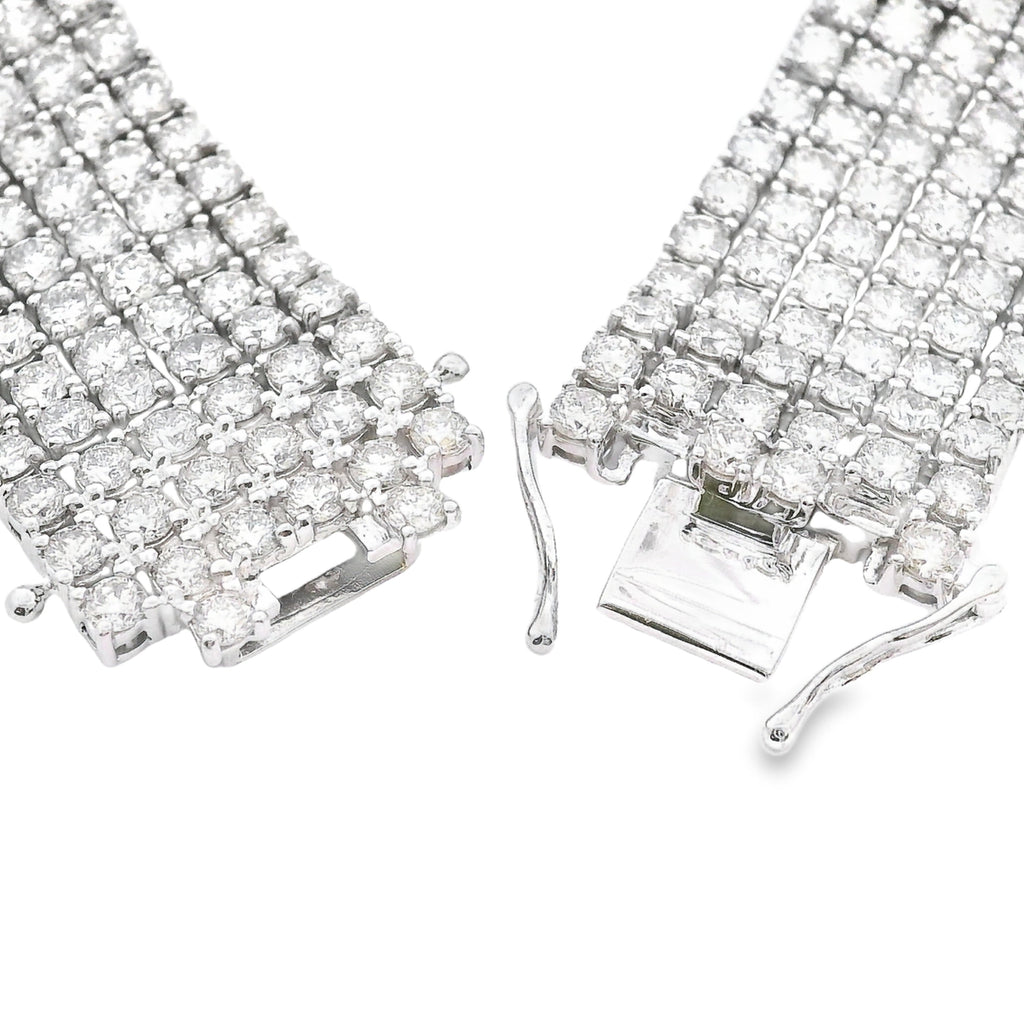 Genuine 20.00ct Diamond Tennis Bracelet 14KT White Gold