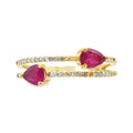 Natural .62ct Ruby Diamond Ring 14KT Yellow Gold
