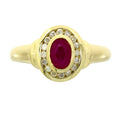 Natural .70ct Ruby Diamond Ring 10KT Yellow Gold