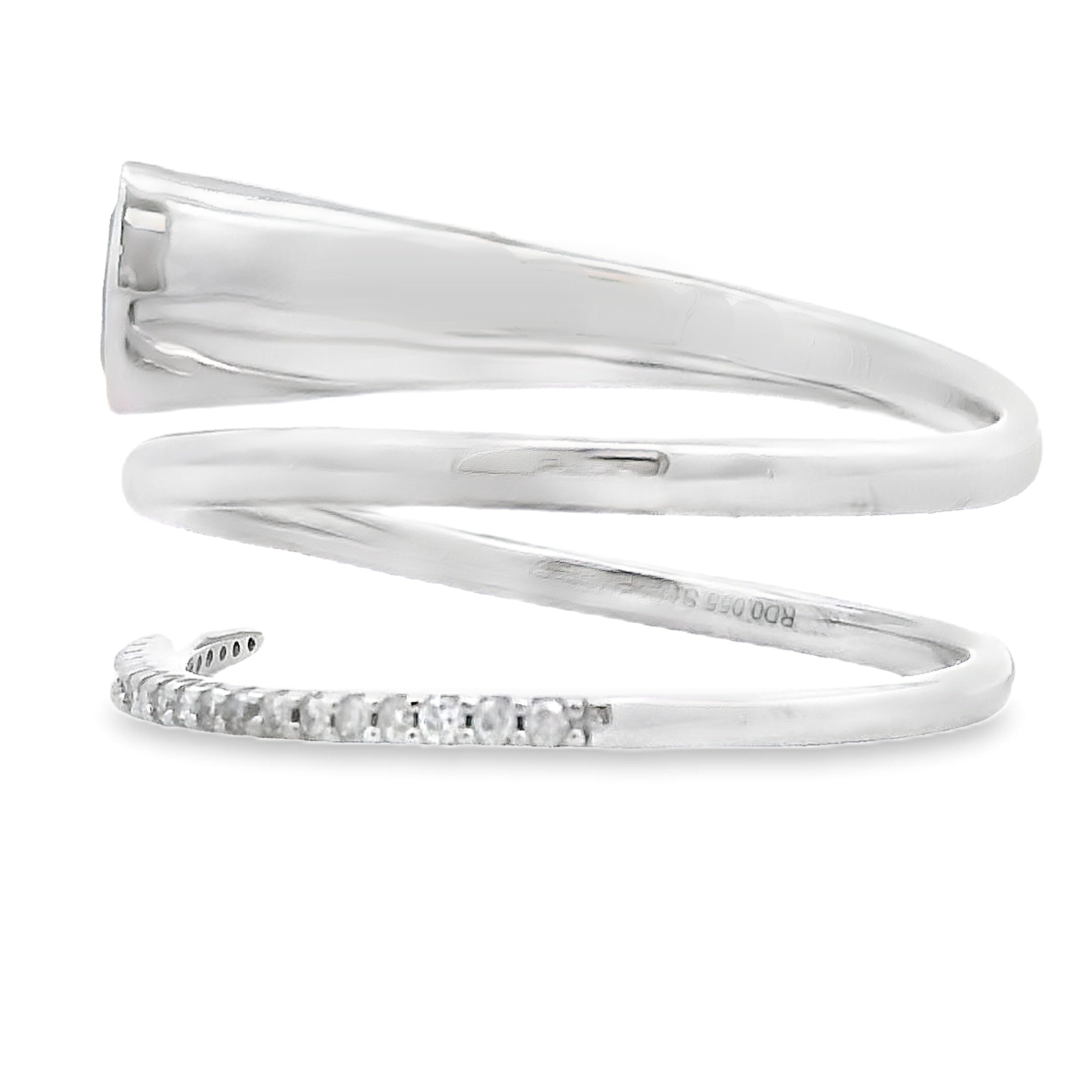 Natural .78ct Sapphire Diamond Ring 14KT White Gold