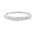 Genuine .11ct Diamond Wedding Band Ring 14KT White Gold
