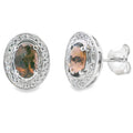 Genuine .85ct Quartz Diamond Earrings 10KT White Gold