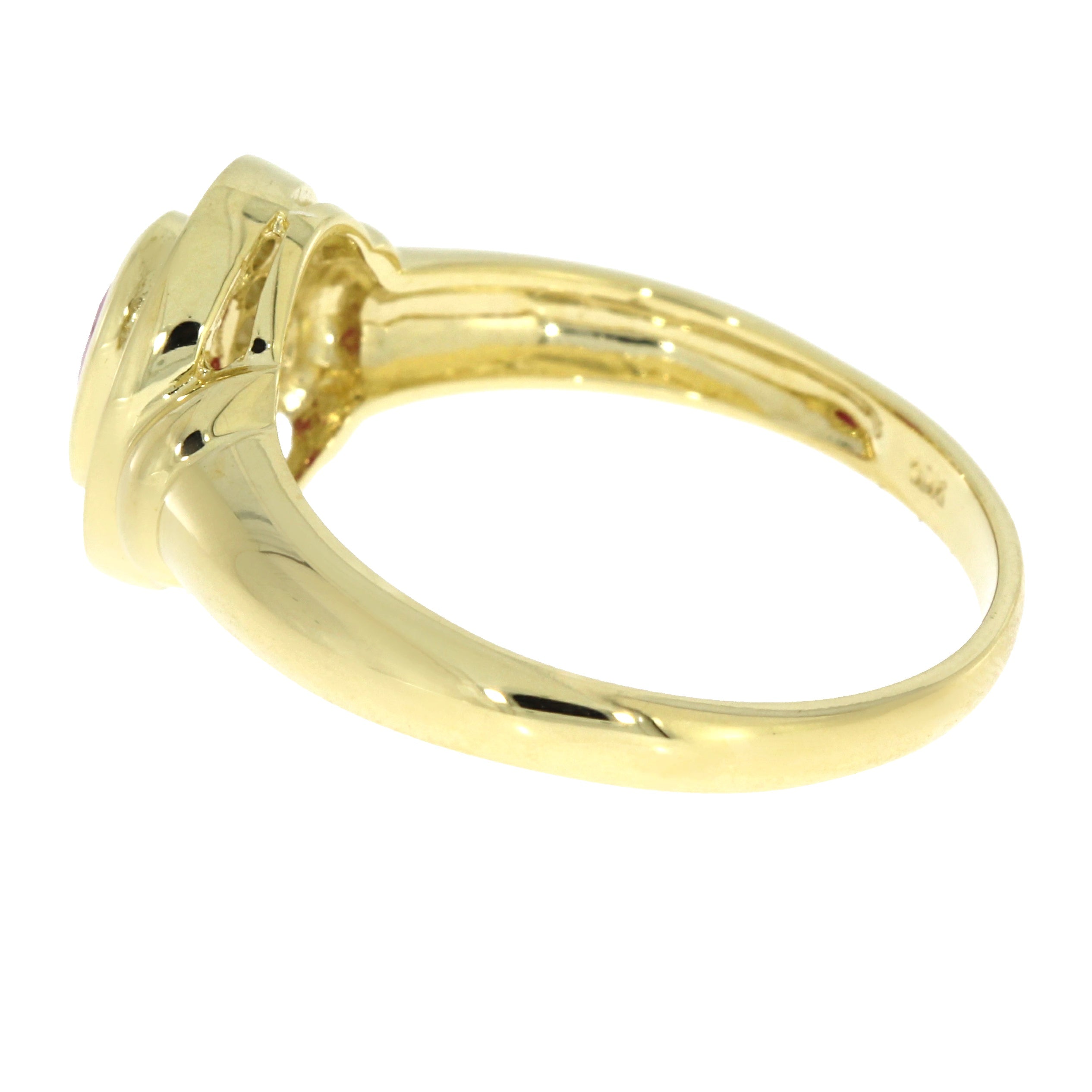 Natural .70ct Ruby Diamond Ring 10KT Yellow Gold