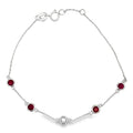 Natural .71ct Ruby Diamond Bracelet 14KT White Gold
