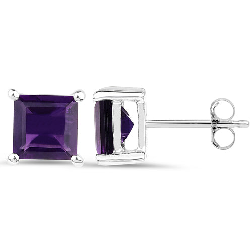 2.25 Carat Genuine Amethyst .925 Sterling Silver Earrings