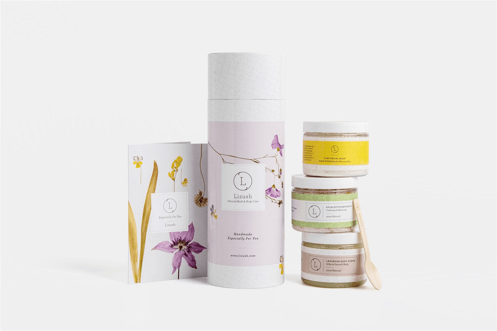 Lizlush Natural Bath &amp; Body Skincare Set – Relaxation and Beauty in 3 Big Jars