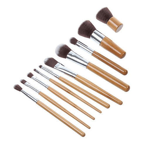 Lucky Beauty 11-Piece Bamboo Makeup Brush Set - Vegan & Eco-Friendly
