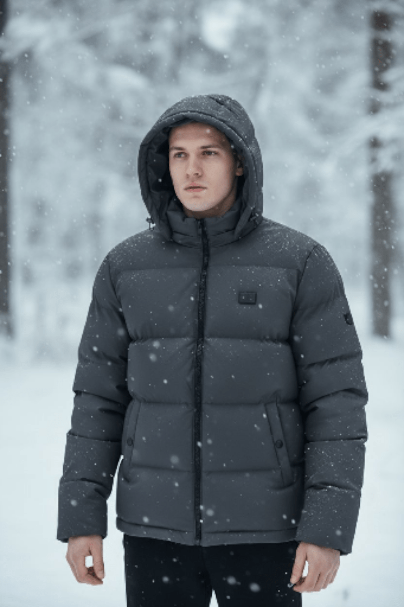 Men's Heated Hoodie Jacket with Carbon Fiber USB