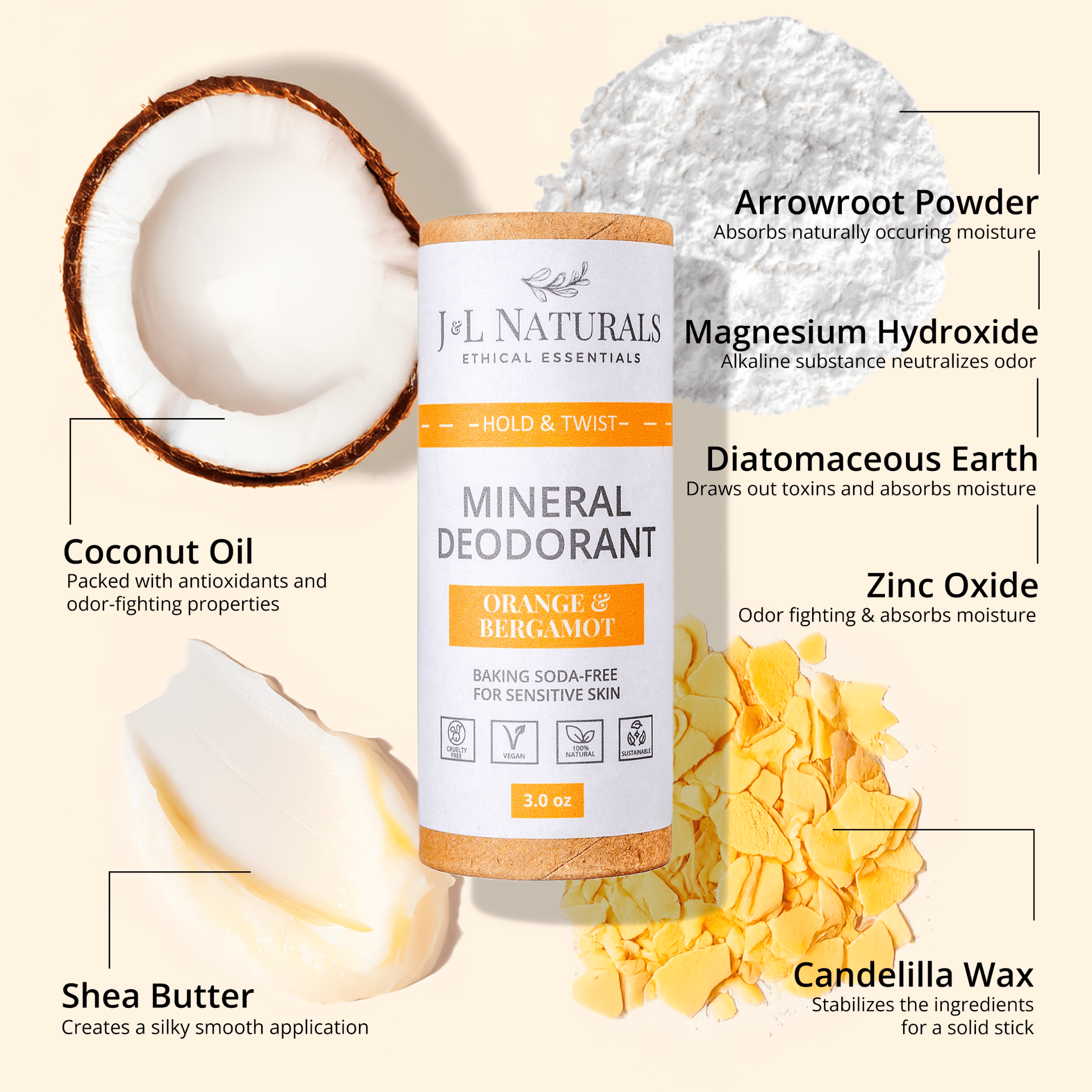 Mineral Deodorant Bundle (4-Pack) – Baking Soda-Free for Sensitive Skin