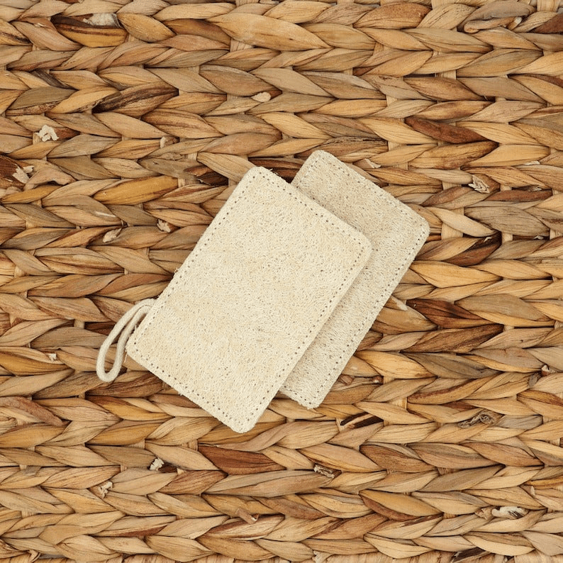Natural Loofah Pads 2-Pack | Plant-Based Exfoliating Duo