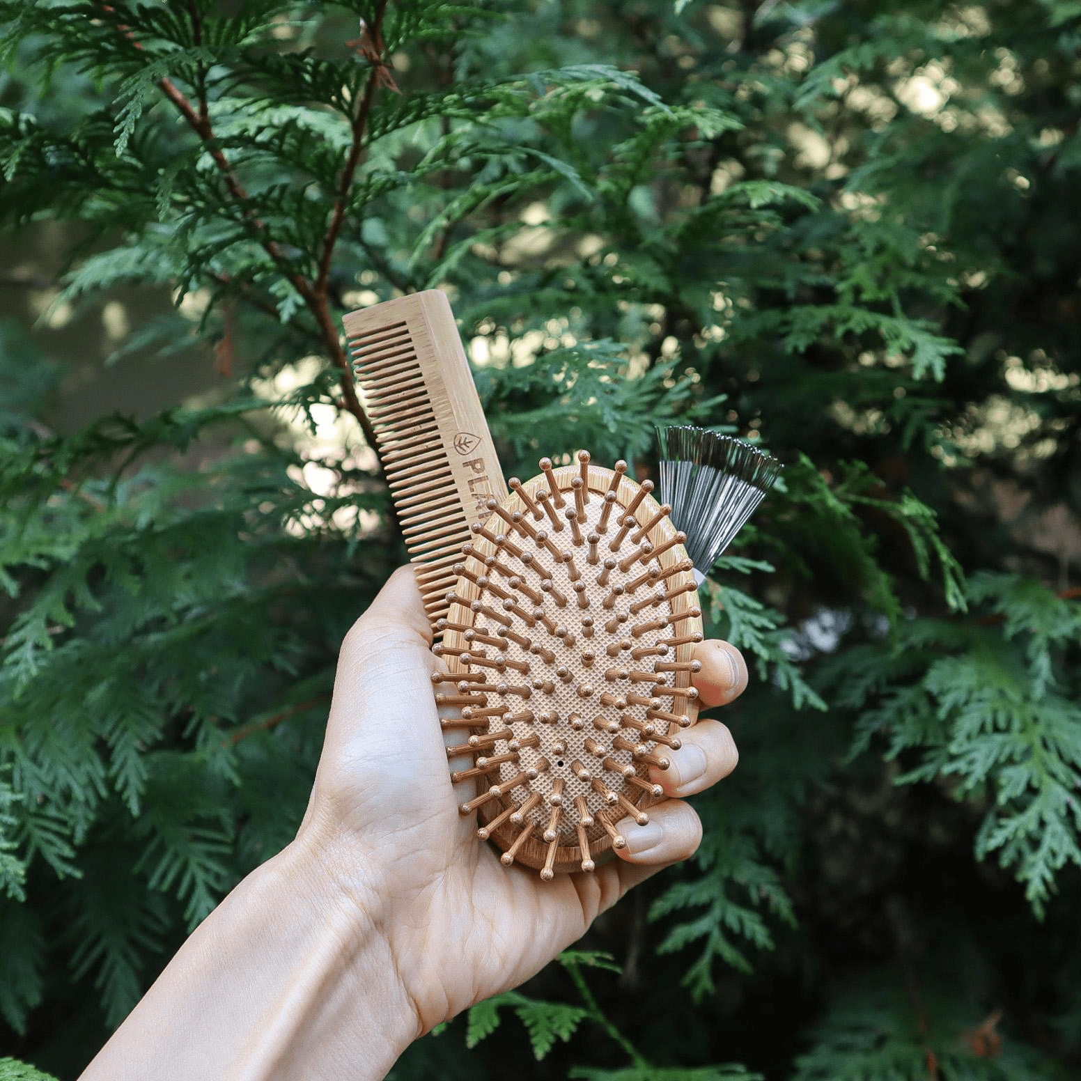 On-The-Go Bamboo Hair Brush Set – Sustainable & Travel-Friendly Grooming