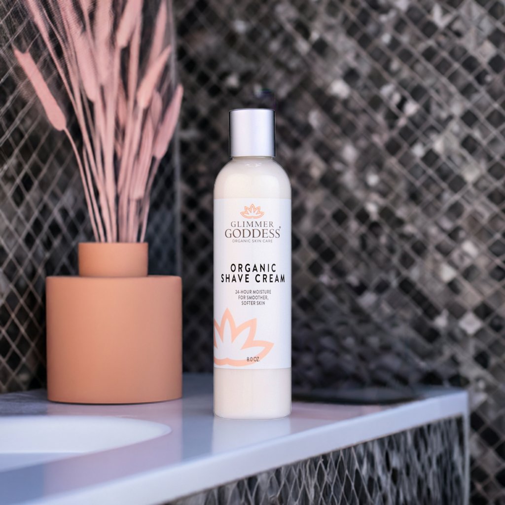 Glimmer Goddess’ Best Organic Shave Cream with Aloe, Coconut Oil, & Shea Butter