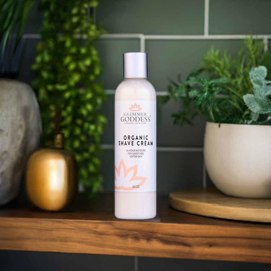 Glimmer Goddess’ Best Organic Shave Cream with Aloe, Coconut Oil, & Shea Butter