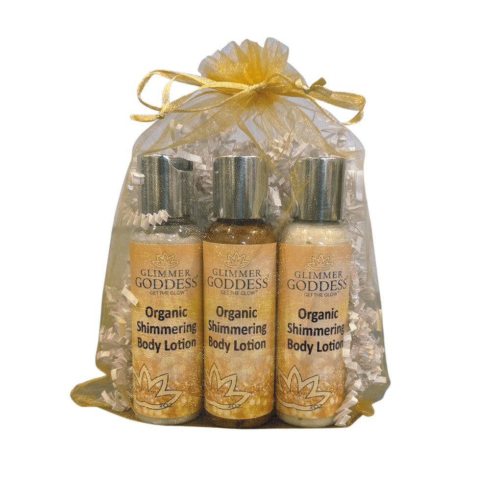 Organic Shimmer Body Lotion Mini Gift Set (Travel 2 oz x3)