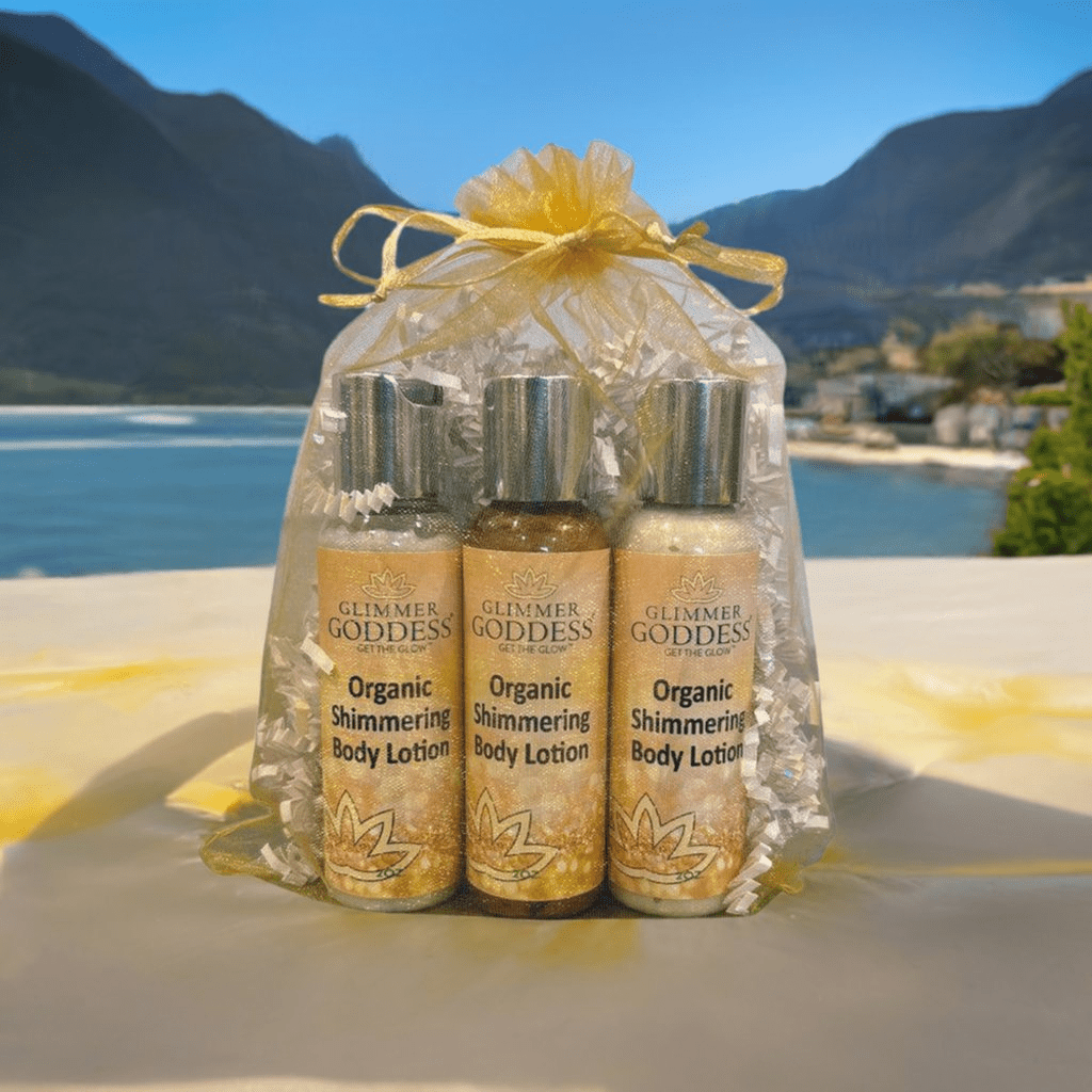 Organic Shimmer Body Lotion Mini Gift Set (Travel 2 oz x3)