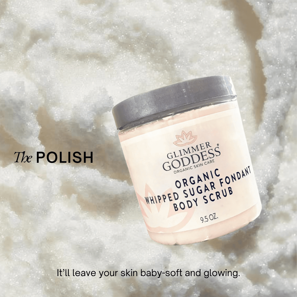 Organic Whipped Sugar Fondant Exfoliating Body Scrub - Crepey Skin Treatment
