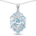 10.06 Carat Genuine Blue Topaz .925 Sterling Silver Pendant