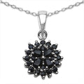 1.48 Carat Genuine Black Sapphire .925 Sterling Silver Pendant