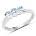 0.60 Carat Genuine Aquamarine .925 Sterling Silver Ring