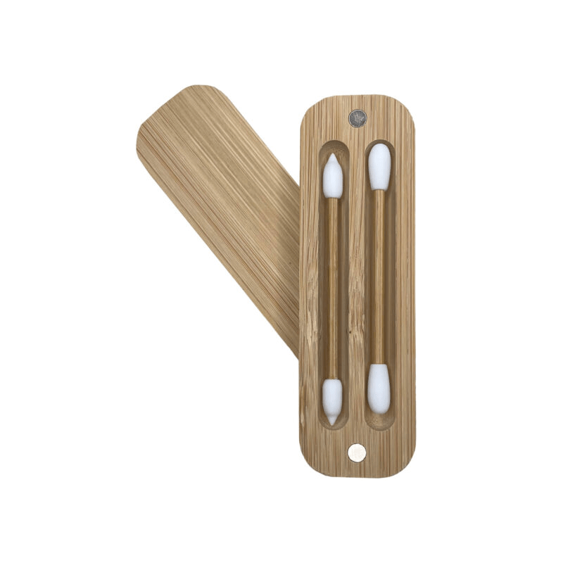 🌱 Reusable Makeup Swabs – Eco-Friendly Dual Tip with Bamboo Case