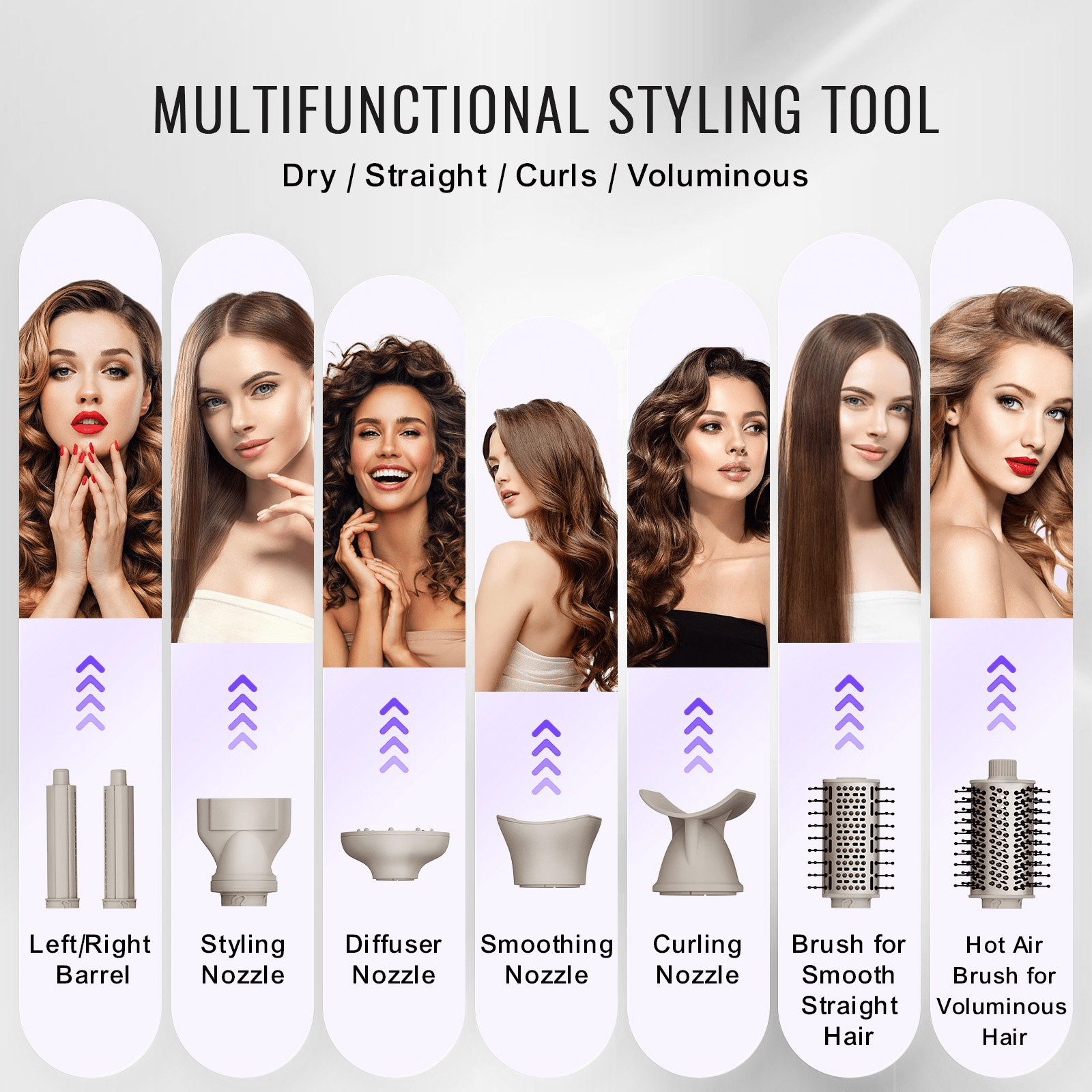 VEVOR 8-in-1 Curling Iron Set with Ceramic Multi-Styler