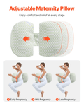 Pregnancy Wedge Pillow W Shape with Breathable Removable Cover