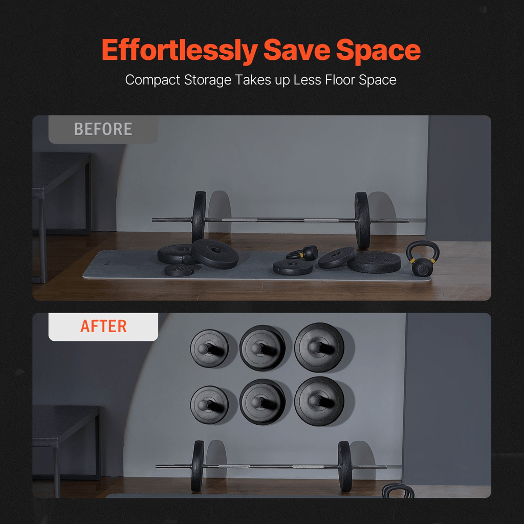 2-Inch Plate Holder (4-Pack) - Wall Mount Home Gym Rack