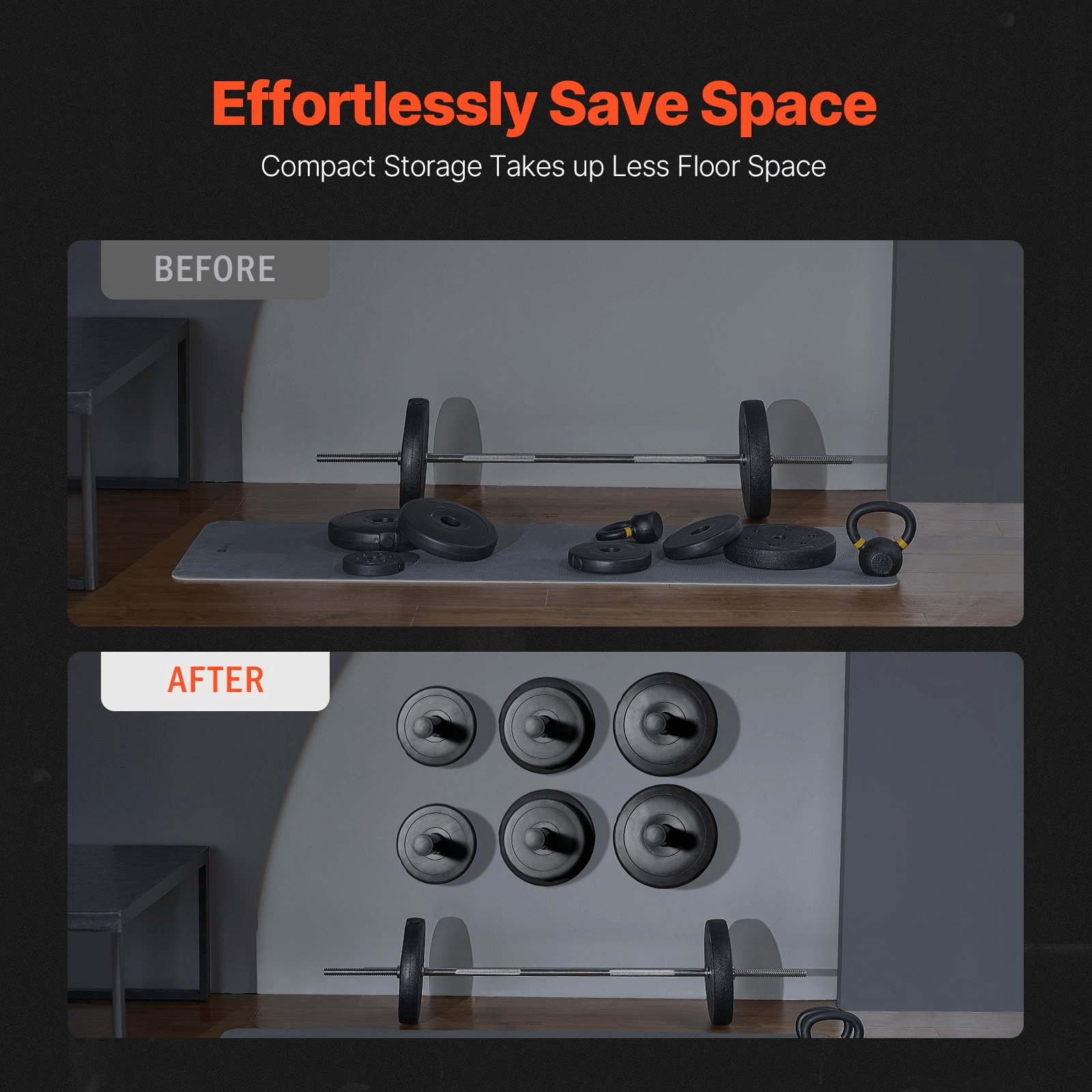 2-Inch Plate Holder (4-Pack) - Wall Mount Home Gym Rack